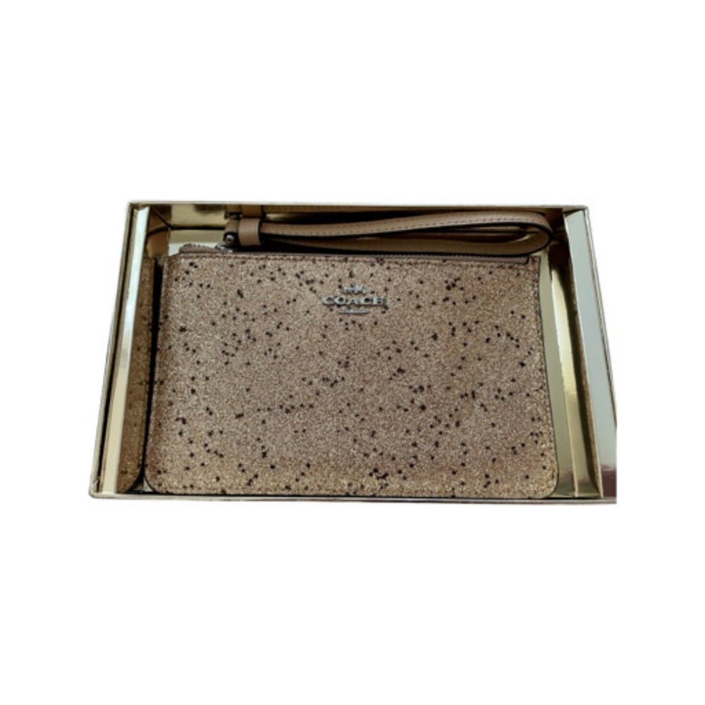 Coach Gold Star Glitter Small Wristlet